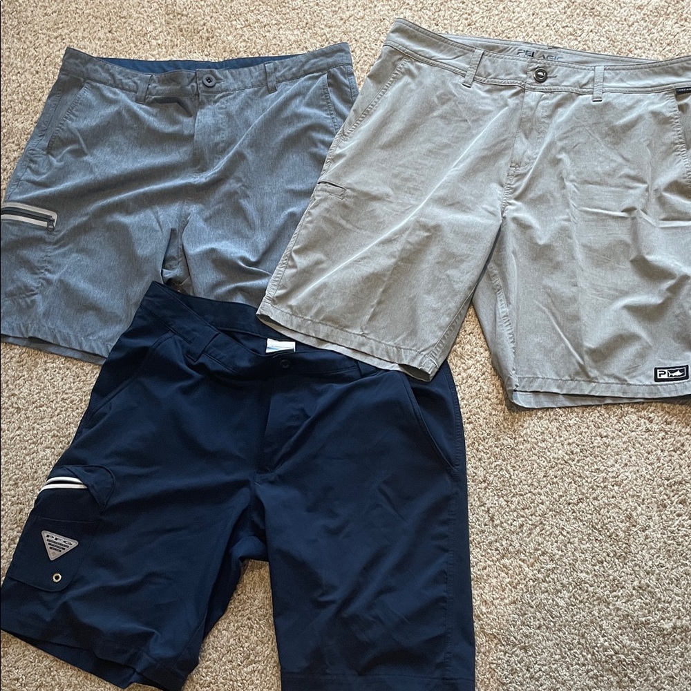 Pelagic Men's Hybrid Shorts - Light Blue, Gray, Navy
